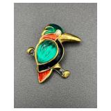Vintage Kingfisher Bird Pin Brooch