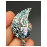 vintage marked alpaca leaf brooch pin