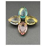 vintage marked Avon brooch features four pastel