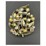 Vintage marked Star AB rhinestone brooch pin