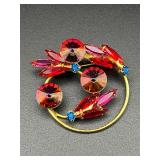 Vintage spray brooch features vibrant 'watermelonï¿½