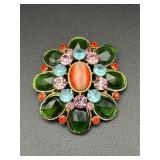Colorful rhinestones brooch pin