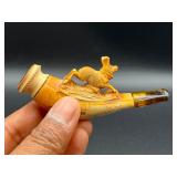 Vintage or antique tobacco pipe elk or deer motif