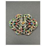 vintage Art Deco colorful brooch pin.