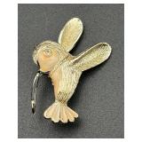 Vintage hummingbird brooch pin.