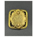 Vintage marked freirich gold tone brooch pin.