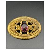 ornate antique or vintage sash pin brooch. C clasp