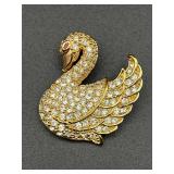 vintage swan brooch pin.