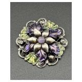 Flower brooch pin.