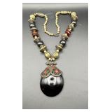 tribal style chunky  statement necklace