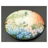Vintage porcelain brooch pin. C clasp.