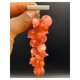 vintage beads cluster dangling brooch pin.