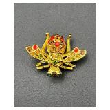 Vintage Joan Rivers Multi Color brooch pin. Bee