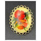 Flower brooch pin.