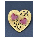 Heart brooch pin. Marked LG.