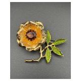 Vintage Sarah Coventry flower brooch pin.