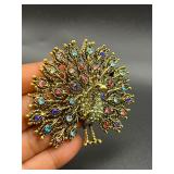 Large peacock brooch pendant.