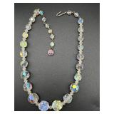 Vintage Aurora Borealis crystal choker necklace.