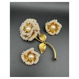 Vintage vendome earrings and brooch set.