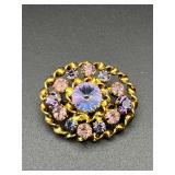 Vintage rhinestones brooch pin.