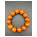 Vintage Round Butterscotch Bead Stretch Bracelet