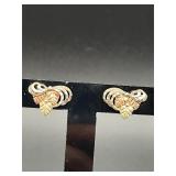 Earrings marked Ster 12k.