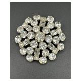 Large vintage rhinestone brooch pin.