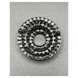 vintage Weiss black rhinestone circle brooch