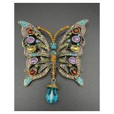 Colorful butterfly brooch pin.