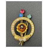 Vintage rhinestones brooch pin.