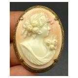Vintage cameo brooch pin.