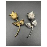 Vintage Giovanni Rose Jewelry Pin Brooch Pair