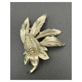 Vintage silver tone BSK brooch pin.