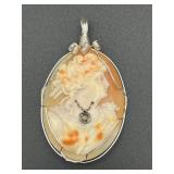Large vintage cameo. Wire work.