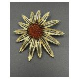 Vintage Sarah Cov flower brooch pendant pin.