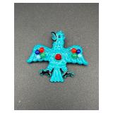 Vintage enameled  Thunderbird brooch pin