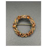 Vintage round circle brooch pin