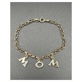 Mom charm bracelet. Marked 925 Italy.