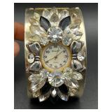 vintage Bonetto rhinestone cuff watch