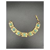 vintage bracelet with round turquoise cabochon