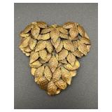 Vintage 1930s Art Nouveau Brass Leaf Dress Clip