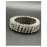 vintage three-row rhinestone expansion bracelet
