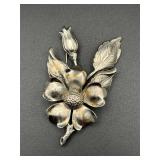Large vintage flower brooch pin.