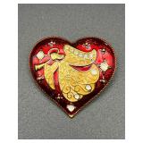 vintage Monet heart-shaped brooch pin