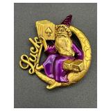 Danecraft Merlin Wizard Luck Cards Dice Brooch