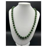 Vintage green necklace filigree fishhook clasp