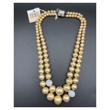 vintage marked S Sterling two-strand necklace.