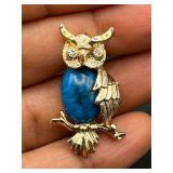 Vintage small Gerry's owl brooch pin