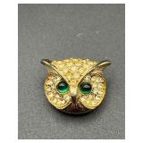 Vintage owl head brooch pin.