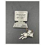 Vintage JJ Jonette Mouse Error ! Brooch pin.
